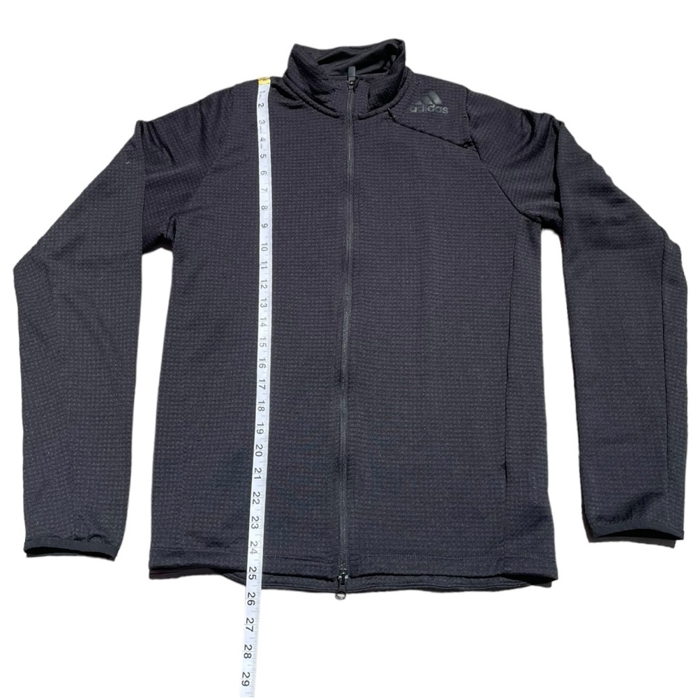 Black Waffle Adidas Zip Up Sweater (M) - Picture 3 of 6